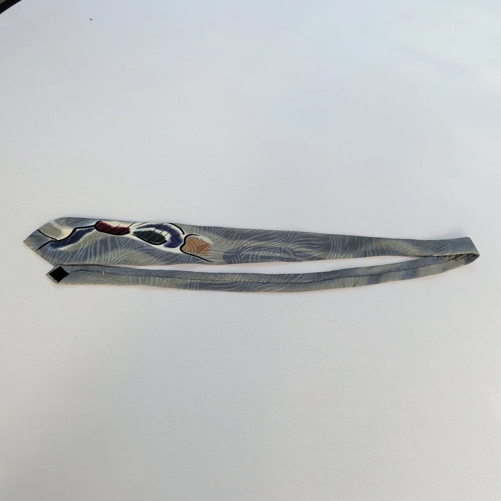 Wembley Starshine Prints Mens Neck Tie Grey Silver Blue